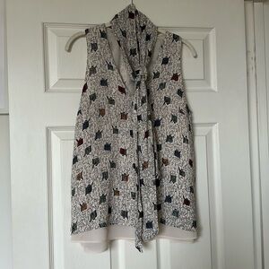 Nic + Zoe Newspaper Blouse w/ Detachable Tie